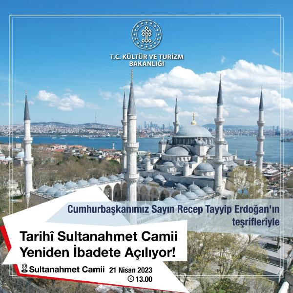 Bakan Ersoy: Sultanahmet Camii'ni bayramda ibadete açıyoruz