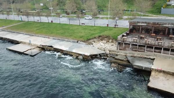 Beylikdüzü sahilinde çökmeler sonrası uyarı 