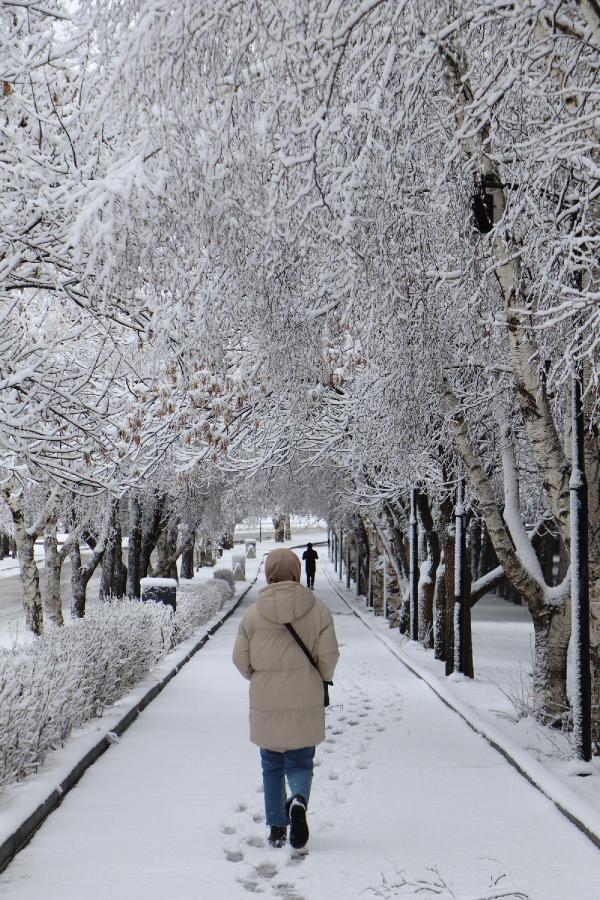 Erzurum'a nisan karı