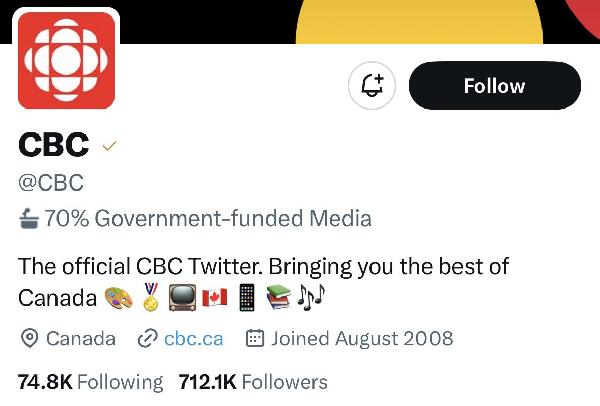 Kanada merkezli haber kanalı CBC, Twitter faaliyetlerini durdurdu