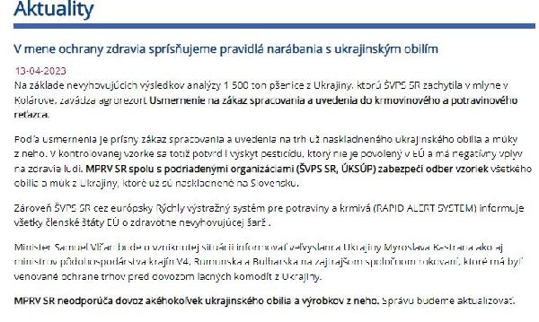 Polonya ve Macaristan’ın ardından Slovakya da Ukrayna tahıl ithalatını durdurdu