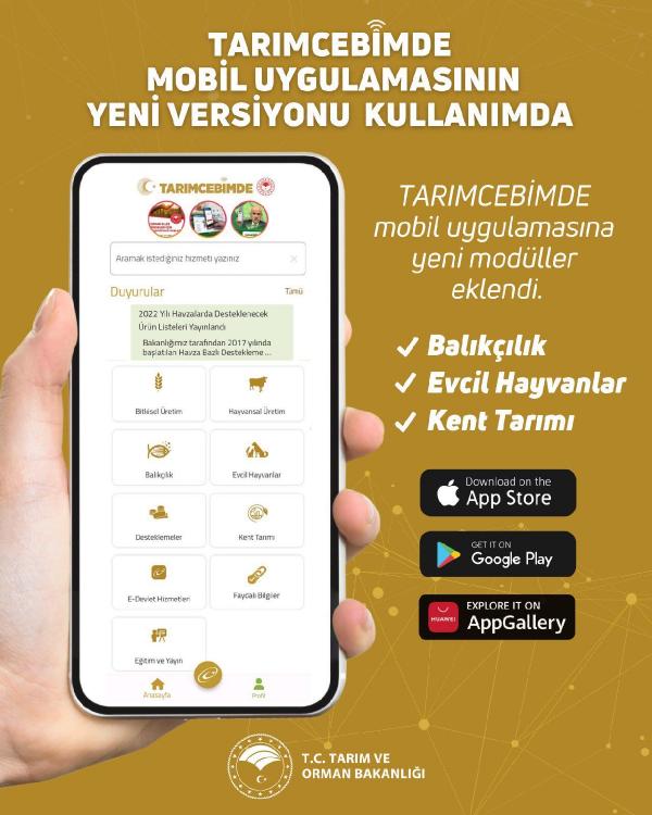 'TarımCebimde' uygulamasına yeni modüller eklendi