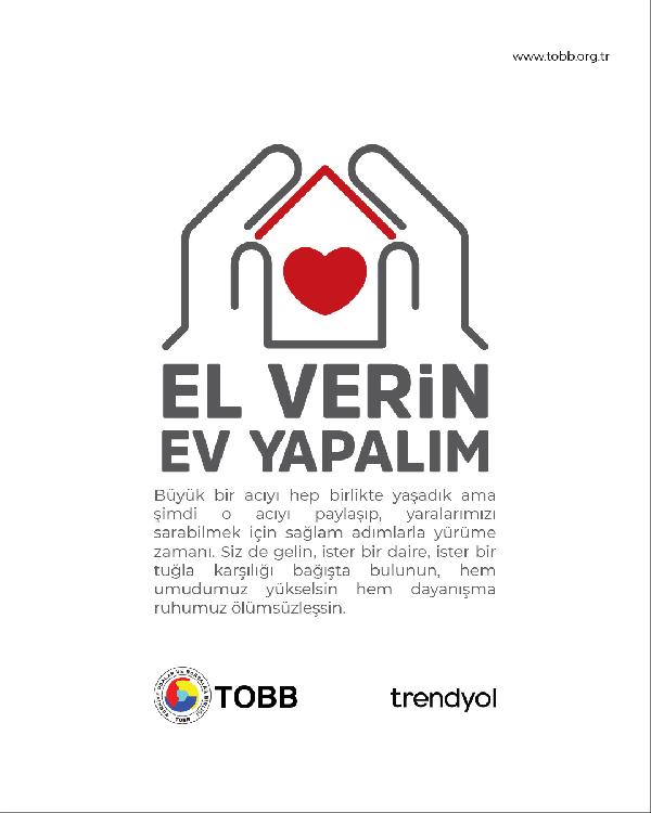 TOBB 'El Verin Ev Yapalım' kampanyası dijital destek kartları Trendyol’da