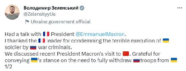 Zelenski, Macron ile görüştü