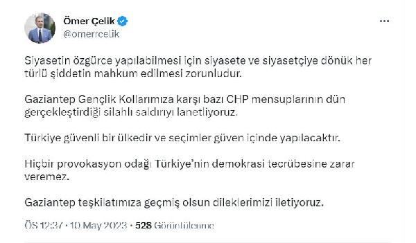 AK Parti'li Çelik: Seçimler güven içinde yapılacaktır