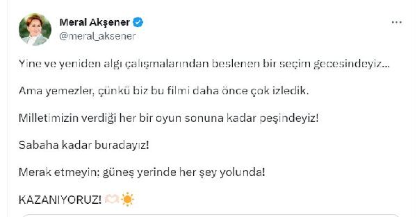 Akşener: Her bir oyun sonuna kadar peşindeyiz