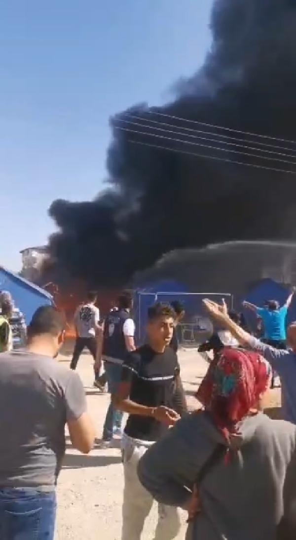 Hatay'daki çadır kentte yangın