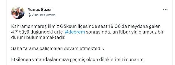 Kahramanmaraş'ta 4.7 büyüklüğünde deprem (2)