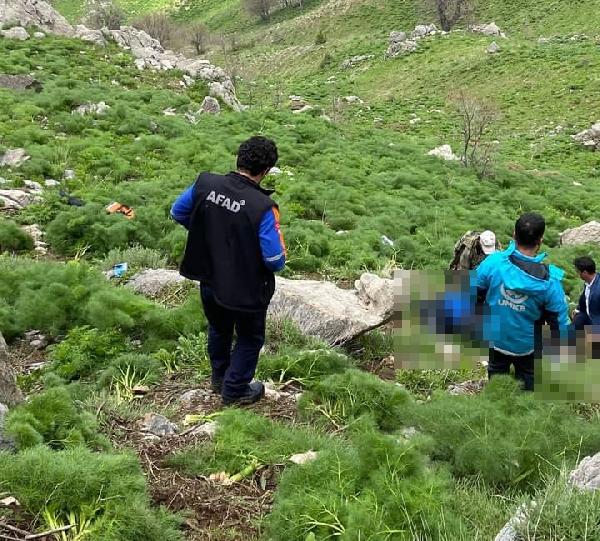 Ot toplarken 100 metreden kayalıklara düşen emekli güvenlik korucusu öldü