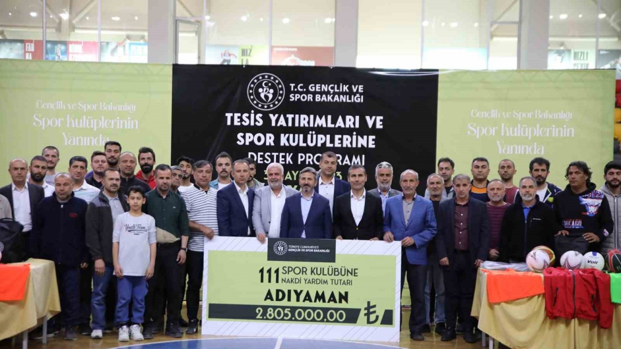 Adıyaman’da ki spor kulüplerine 2 milyon 805 bin TL’lik yardım