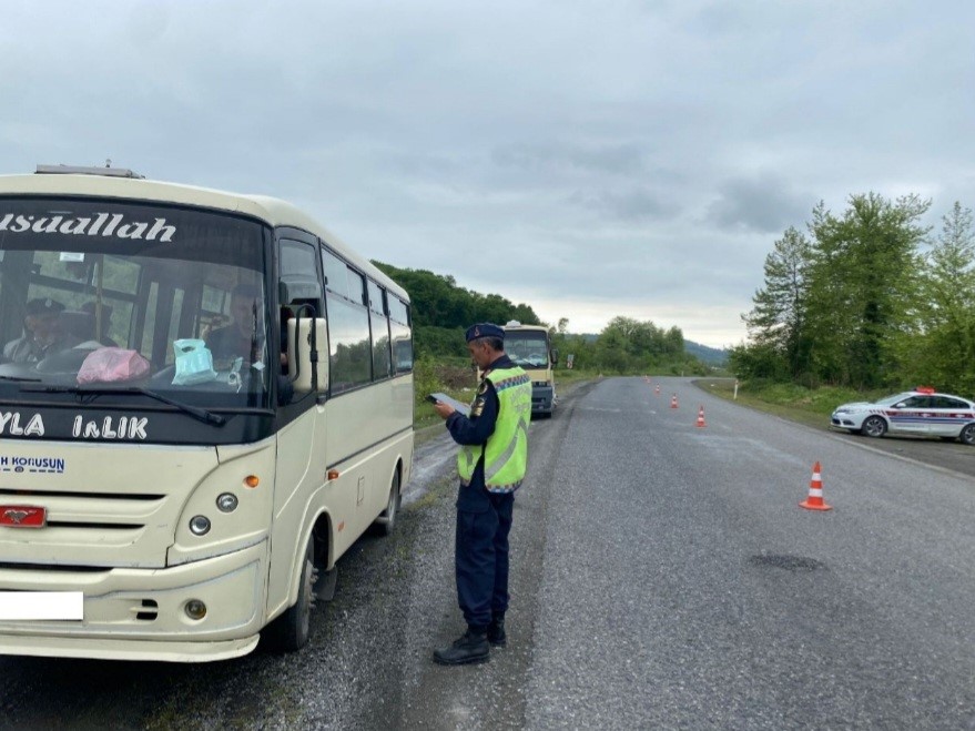 Jandarma ekipleri sürücüleri denetledi