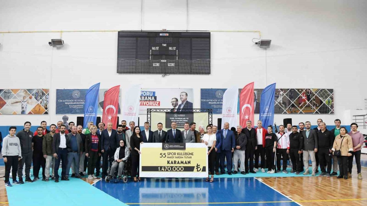 Karaman’da 55 spor kulübüne nakdi yardım