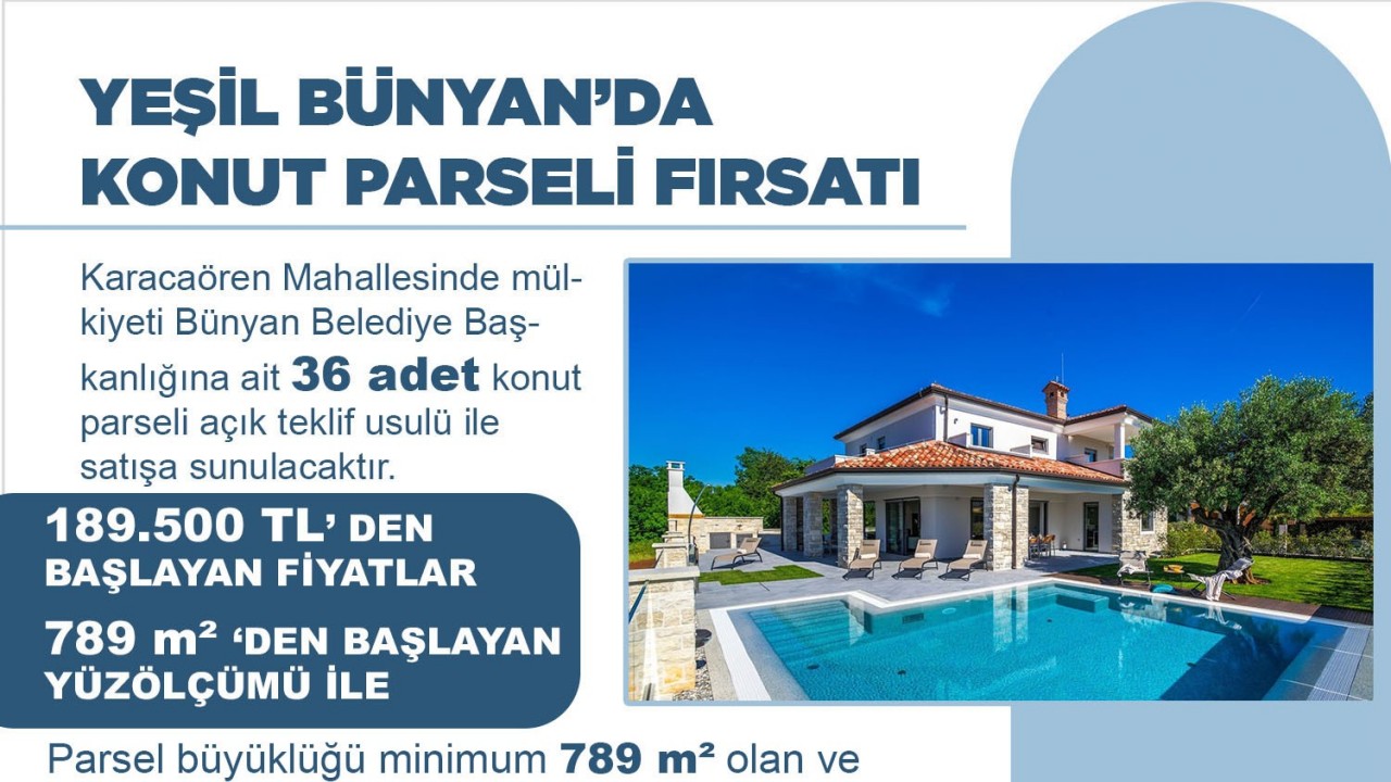 Yeşil Bünyan’da konut parseli fırsatı