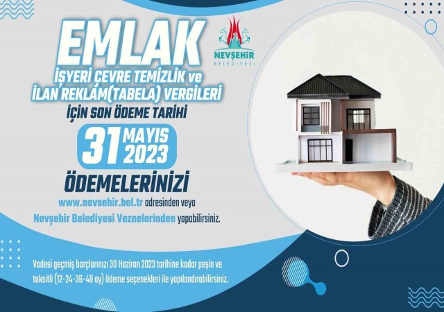 Nevşehir Belediyesi uyardı ‘Vergi Ödemelerini Unutmayın