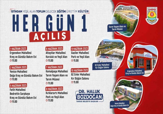 Tarsus Belediyesinden her gün bir açılış