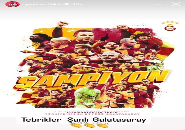 Yasin Öztekin, eski takımı Galatasarayın şampiyonluğunu kutladı