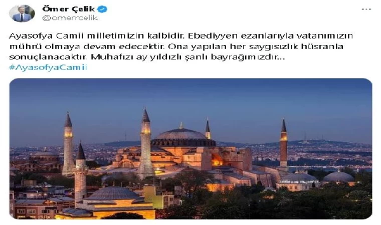 AK Parti’li Çelik’ten Ayasofya Camii önünde yapılan bayraklı provokasyona tepki