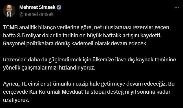 Bakan Şimşek: “Ülkemize ilave dış kaynak teminine yönelik çalışmalarımızı hızlandırıyoruz”