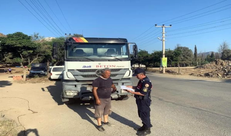 Bodrum’da hafriyat kamyonu ve beton mikserlerine ceza yağdı