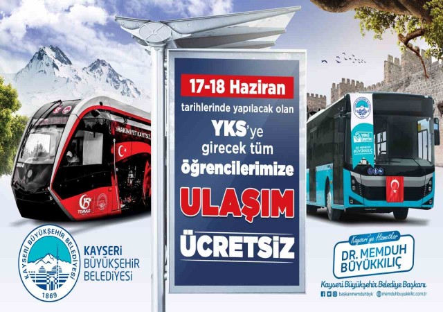 Büyükşehirden YKS öğrencilerine ücretsiz ulaşım desteği