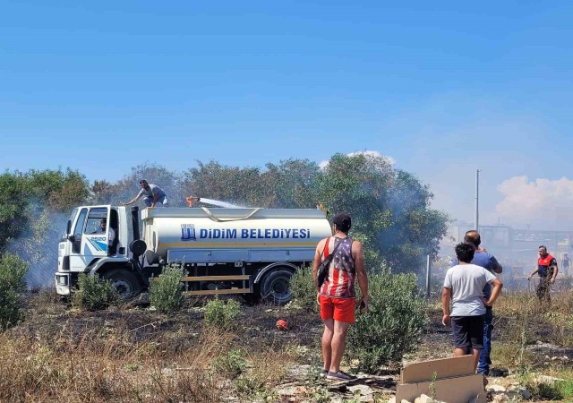 Didimde sanayide çıkan yangın korkuttu