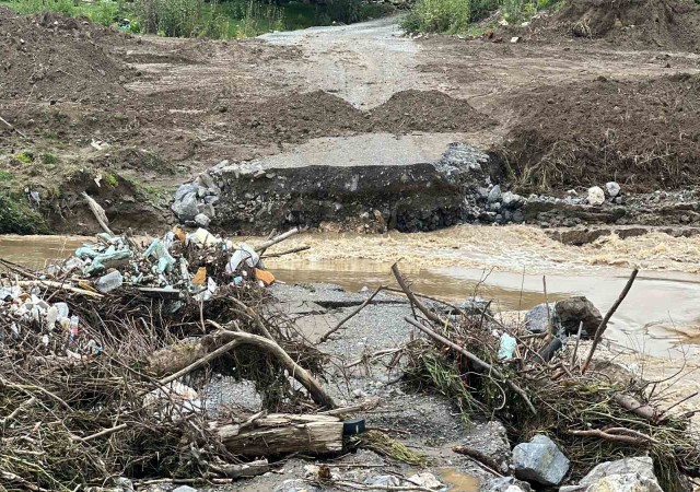 Düzcede sağanak sebebiyle 2 köprü yıkıldı