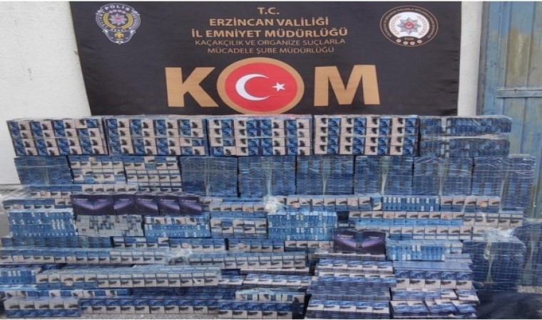 Erzincanda 7 bin 900 paket kaçak sigara ele geçirildi