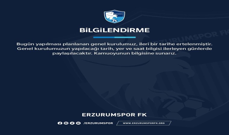 Erzurumspor Kongresi bir kez daha ertelendi