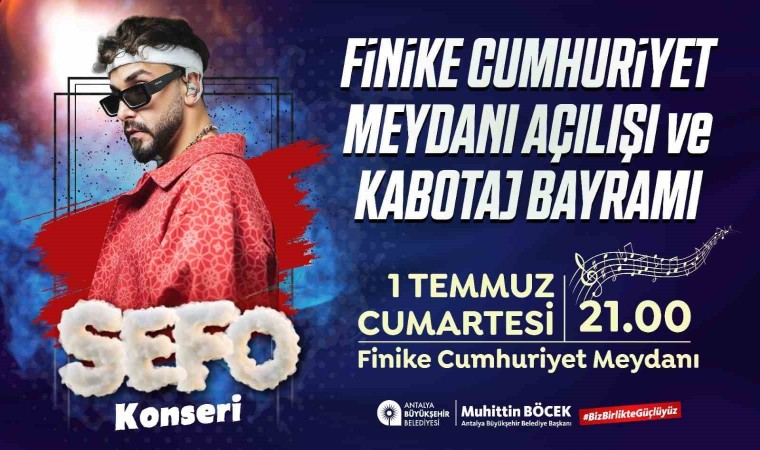 Finike Cumhuriyet Meydanı Sefo konseri ile açılıyor