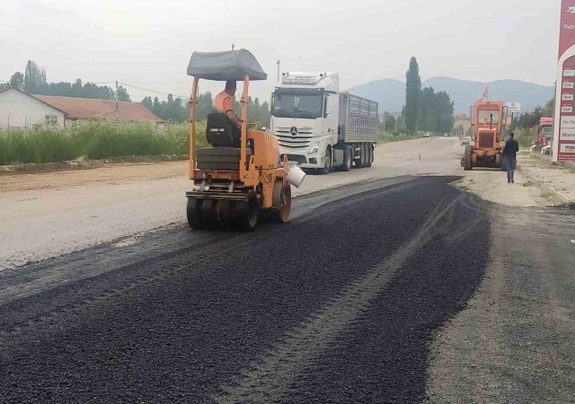 Hisarcıkta yol bakım çalışması