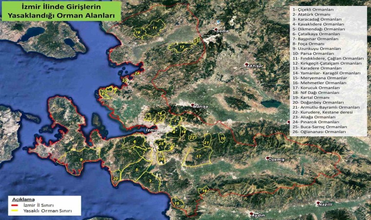 İzmirde ormanlara giriş yasaklandı