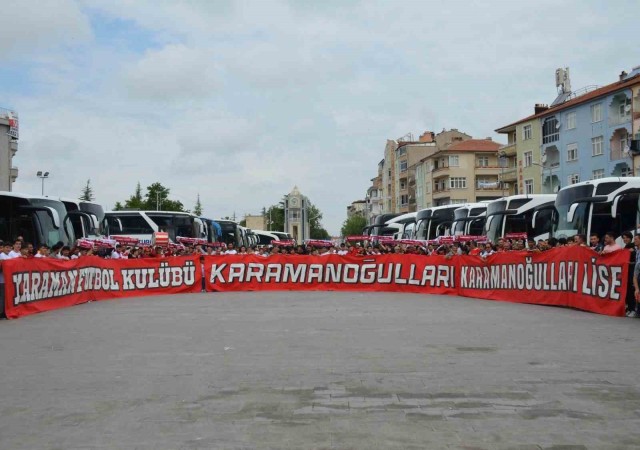 Karaman FKnin taraftar kafilesi final maçı için Ankaraya yola çıktı