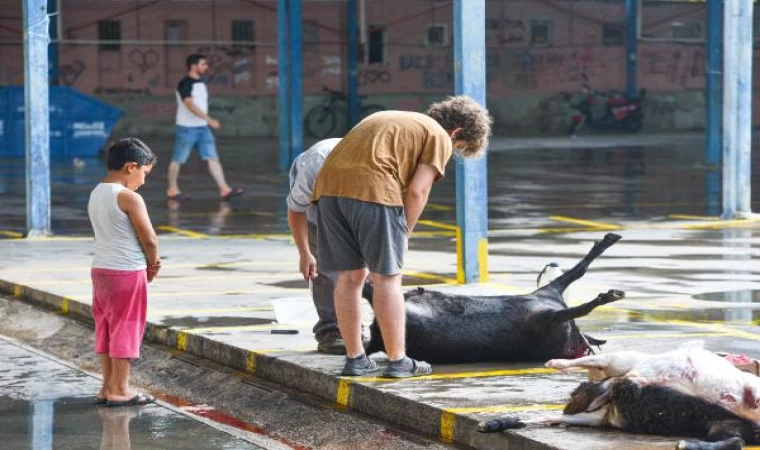 Kurban kesim yerlerinde manzara bu yıl da değişmedi