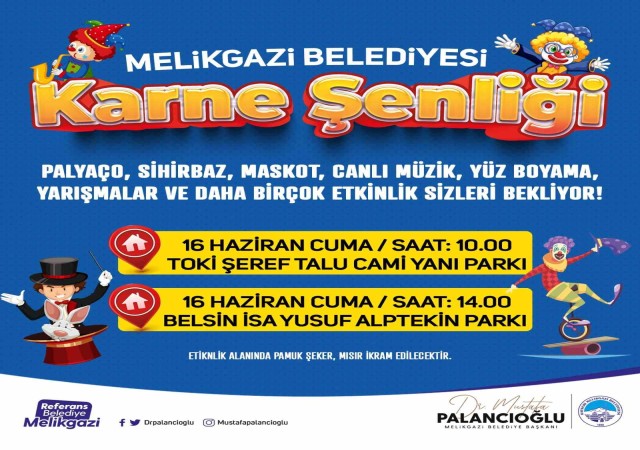 Melikgazide çocuklara ‘karne şenliği