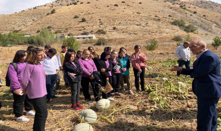 Öğrencilere tarlada ata tohumun ve organik tarımın önemi anlatıldı