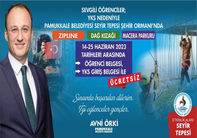 Pamukkale Belediyesinden YKSye gireceklere sınav hediyesi