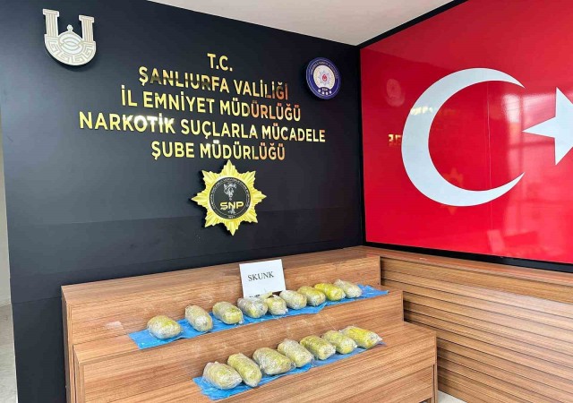 Şanlıurfada 11 kilo 500 gram uyuşturucu ele geçirildi