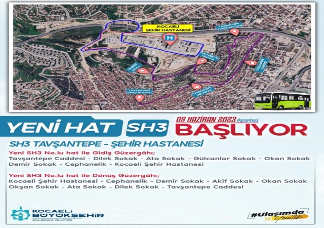 Şehir hastanesine yeni hat