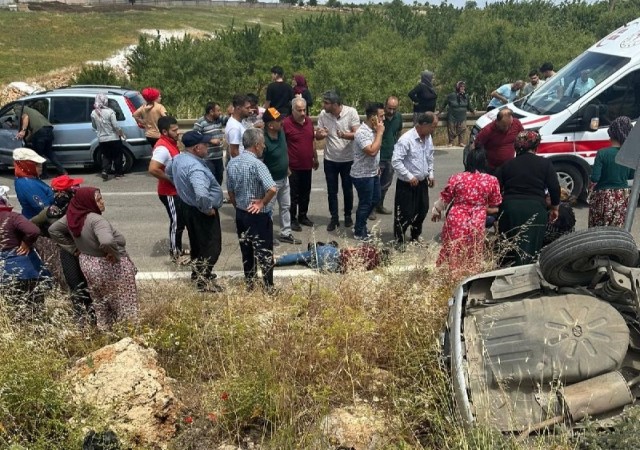 Takla atan otomobildeki 4 kişi yaralandı