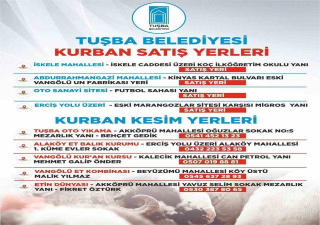 Tuşbada kurban satış ve kesim yerleri belirlendi