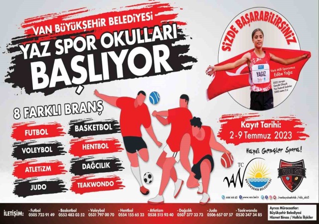 Van Büyükşehir Belediyesinden ücretsiz yaz spor okulları