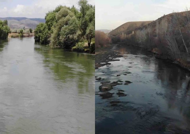 Yağışlar arttı, iki fotoğraf arasındaki fark değişti: Kızılırmakta su seviyesi yükseldi