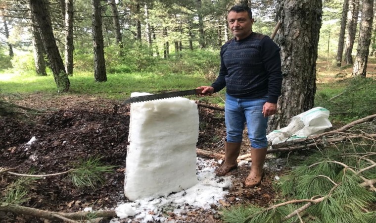 1150 rakıma gömülen kar, yazın serinliğe dönüşüyor