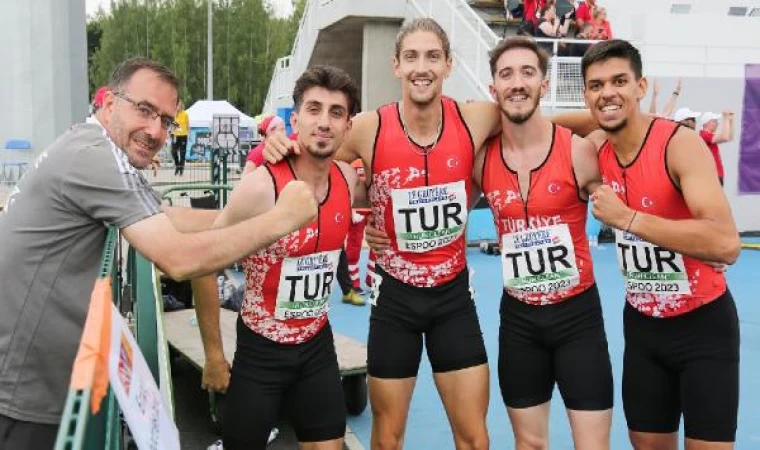 4x400 bayrak takımından gümüş madalya