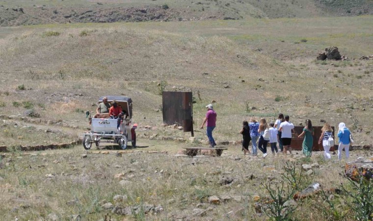 Aniyi turistler elektrikli faytonla geziyor