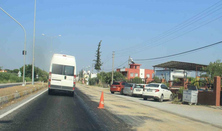 Aydında etkili olan çöl sıcakları asfalt eritti