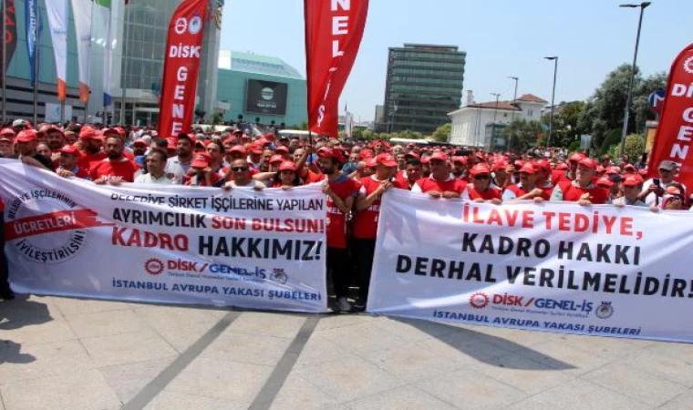 Belediye işçileri talepleri için iş bıraktı