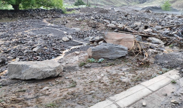 Bingölde sel taşkını köyü susuz bıraktı