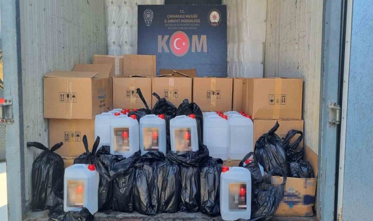 Çanakkalede bin 69 litre etil alkol ele geçirildi