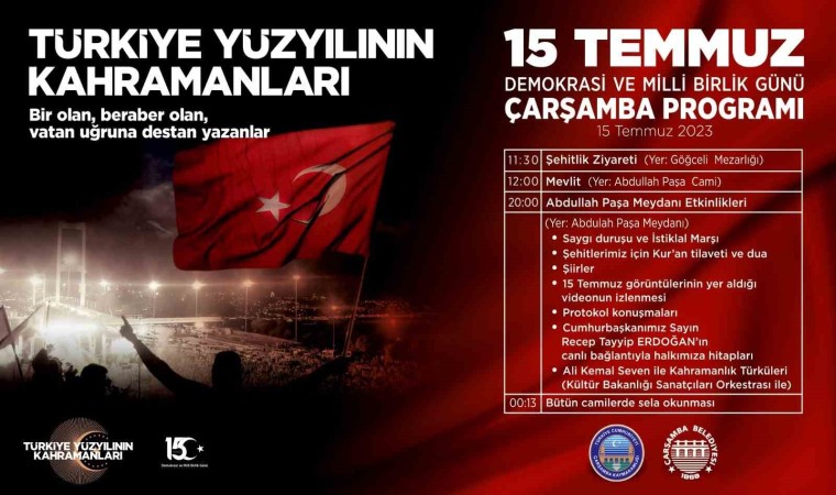 Çarşambada 15 Temmuz programı